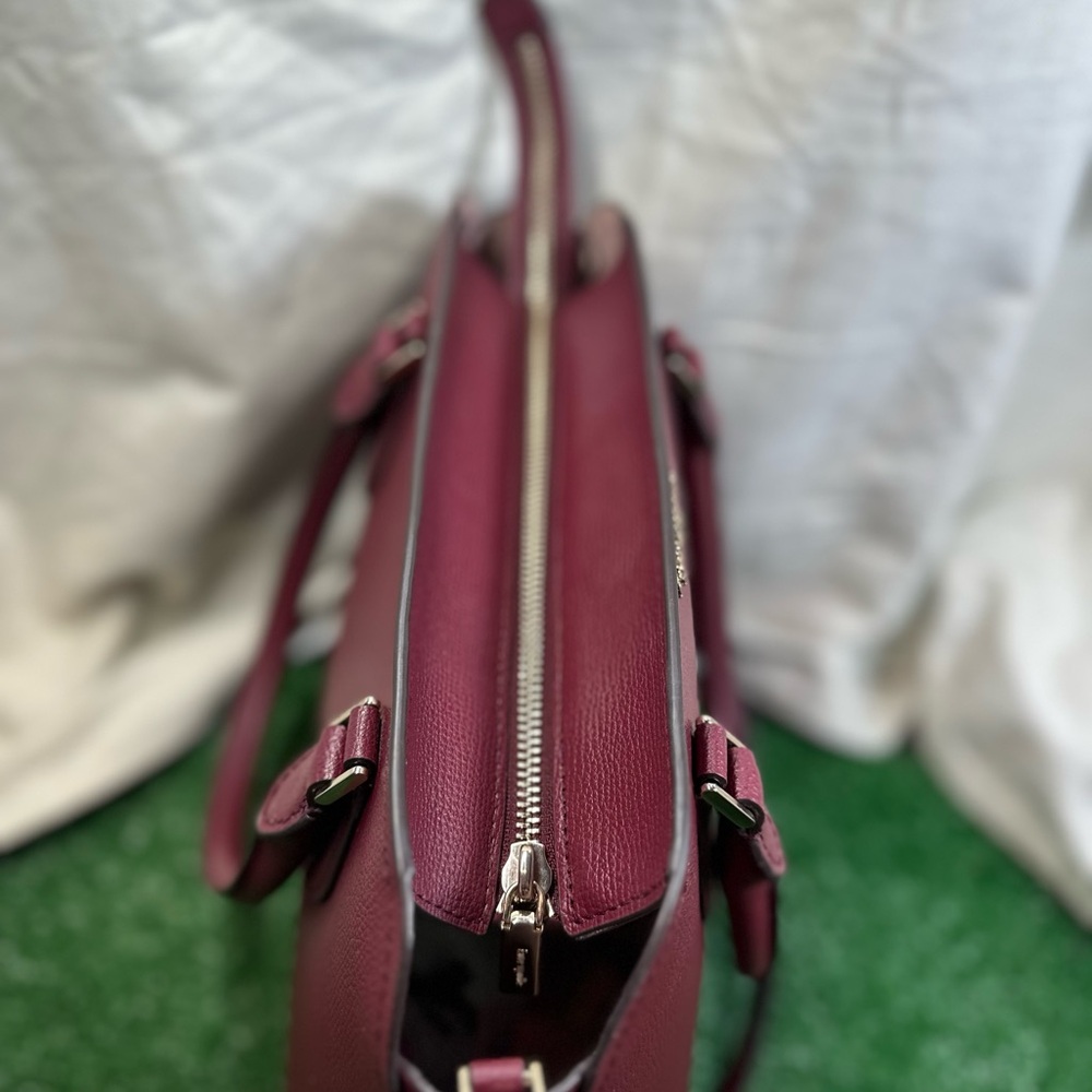 Kate Spade Red Leather Satchel with Gold Logo - Picture 3 of 15